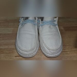 Women's 9 Hey Dude White and Blue ~ Spingtime